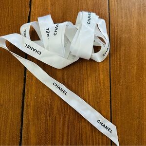 Authentic Chanel Classic Ribbon White